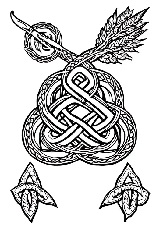 celtic knot, trinity  arm sleeve tattoo tattoo design idea