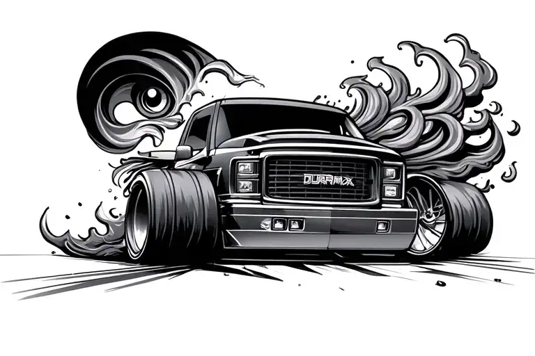 Duramax cateye doing burnout tattoo design idea