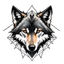 wolf looking forward tattoo design idea