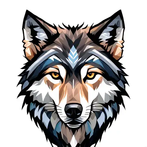 wolf looking forward tattoo design idea