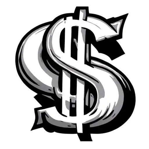 eight ball in a dollar sign tattoo design idea