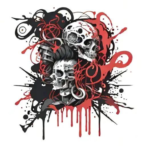 emo dark ponk style death tattoo design idea