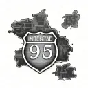 Interstate 95 sign tattoo design idea