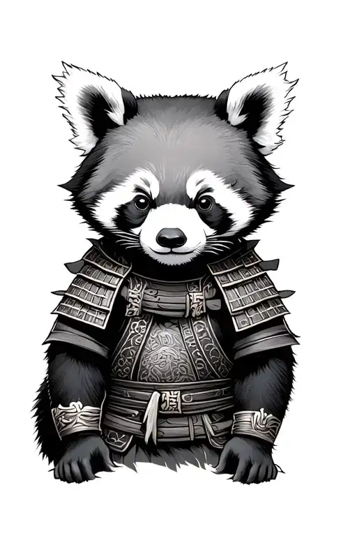 Samurai Red Panda tattoo design idea