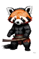 Samurai Red Panda tattoo design idea