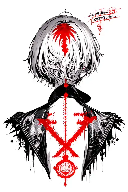 Ad a black red Tokyo ghoul tattoo on my back. But I don’t want a figure of the anime more like a symbol wich is associat tattoo design idea
