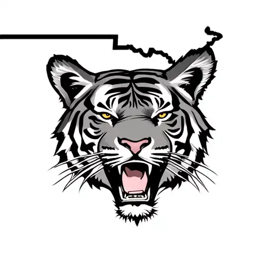 Mizzou Tiger enclosed by state of Missouri  tattoo design idea