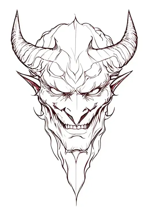 devil face tattoo design idea