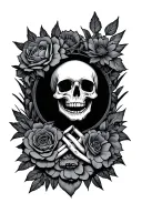 endometriosis survivor skull tattoo design idea