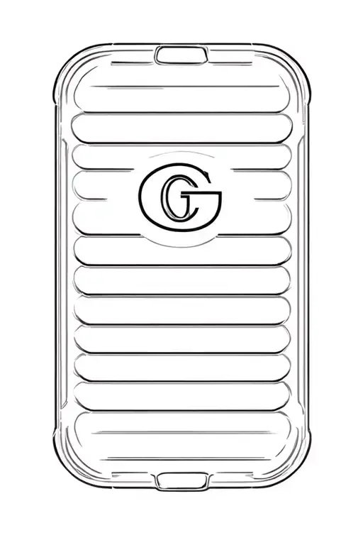 A minimalist outline of a layered lasagna tray with a small, stylized letter "G" subtly hidden in the steam. tattoo design idea