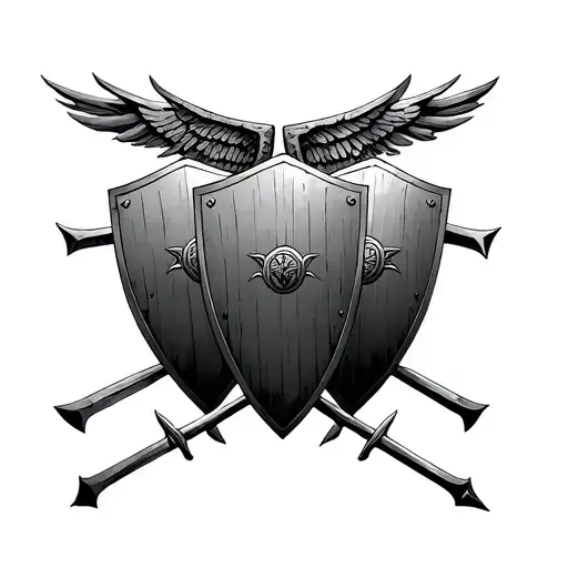  three Roman Legion Shield Formation tattoo design idea