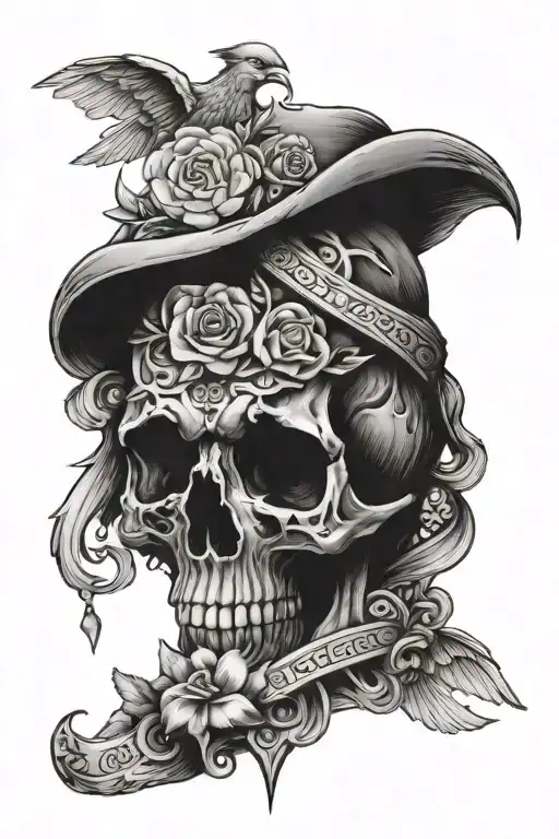 a representation of a lost love, god, faith, money and family tattoo design idea