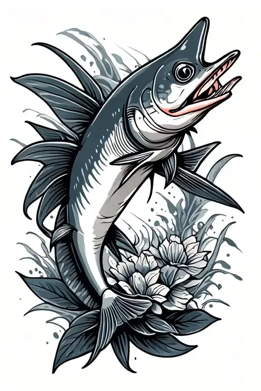 barracuda forearm ring tattoo design idea