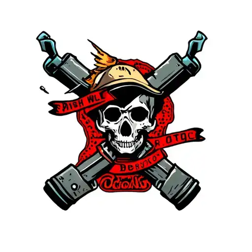 PEISH OF A TATTOG WITH A WELD MASTER ON AND 2 CROSSED MIG TRADE, OLD SCHOOL STYLE tattoo design idea