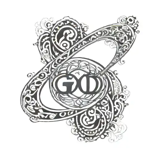 infinity  sign  with  the  words  "God"  and   "me"  written   into  the   edge  of  the  sign tattoo design idea