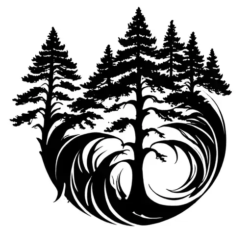 tattoo of a cypress tree inside of a cool design tattoo design idea