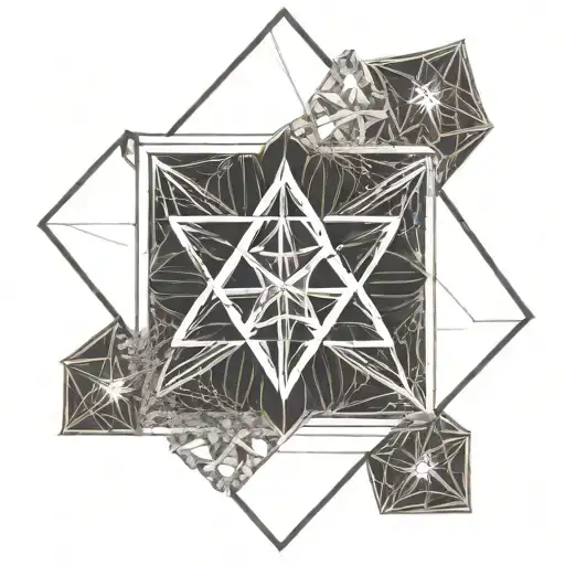Create a unicursal hexagram six-pointed star knee tattoo tattoo design idea