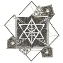 Create a unicursal hexagram six-pointed star knee tattoo tattoo design idea