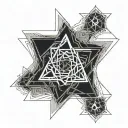 Create a unicursal hexagram six-pointed star knee tattoo tattoo design idea