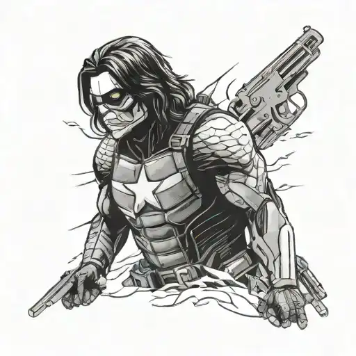 Winter Soldier tattoo design idea