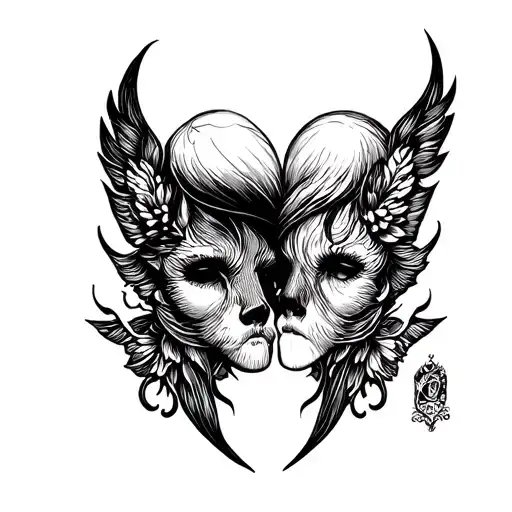 Twin tattoo design idea
