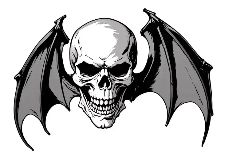 vampire skull with bat wings tattoo design idea