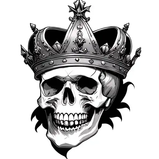 Skull and Crown Entire chest tattoo tattoo design idea