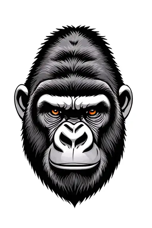 gorilla face tattoo design idea