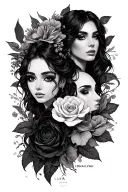 Devine ratio by divinci with names "Luka", "ebony" and "aaliyah" tattoo design idea