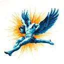Icarus falling from the sky tattoo design idea