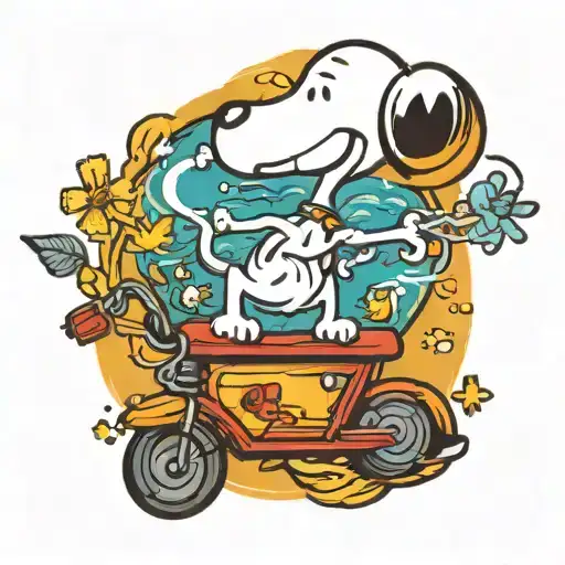 snoopy and woodstock tattoo design idea