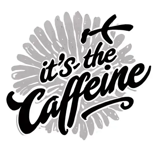"it’s the caffeine" quote tattoo design idea