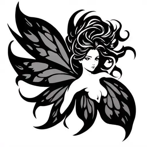 guild sign tail fairy lightning tattoo design idea