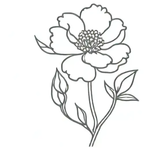 carnation flower, violet flower, daisy flower intertwined tattoo design idea