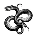 two cobra snakes facing each others legs intertwined, traditional tattoo styles detailed tattoo design idea