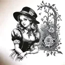 dark twisted alice in wonderland tattoo design idea
