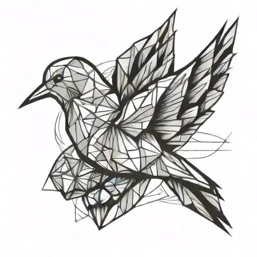 origami dove flying tattoo design idea