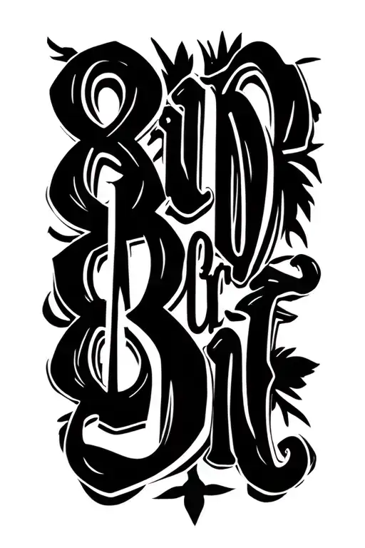 8Ride or die8 elegant letters, silhouette of a chopper, all black, women’s tattoo  tattoo design idea