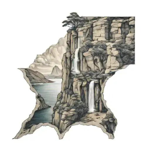 pinnacle cliff edge tattoo design idea