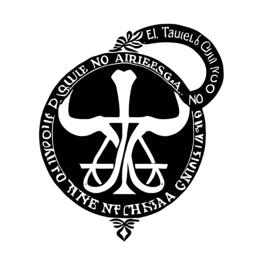"El Que No Ariesga, No Ghana" Consisting of Minimal Taurus Sign and Libra symbols tattoo design idea