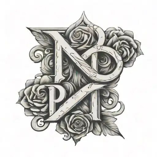 friendship tattoos with letters P,H,K combined to one tattoo design idea