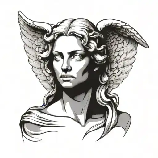 sculpture angel's head for memorial minimalist tattoo design tattoo design idea