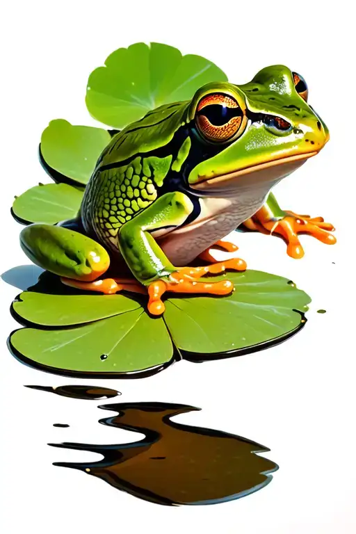 Frog on Lily pad tattoo design idea