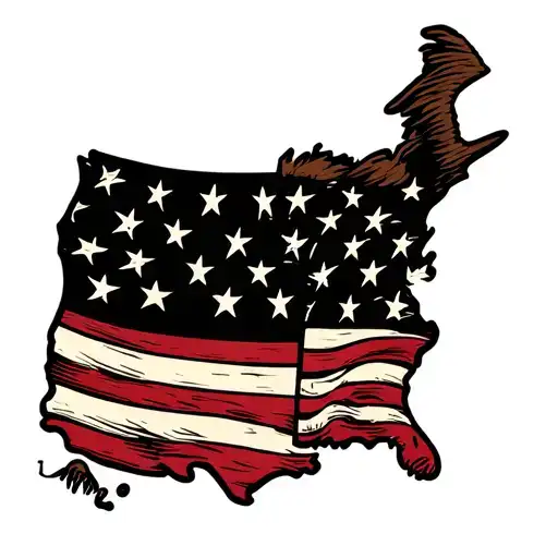1776 we the people American flag tattoo design idea