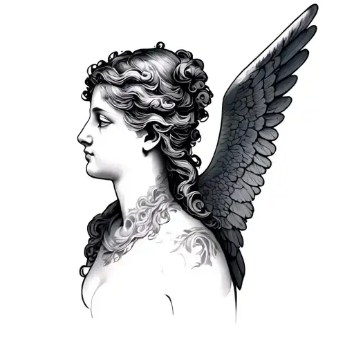 Angel On Neck tattoo design idea