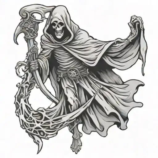 grim reaper full body tattoo design idea