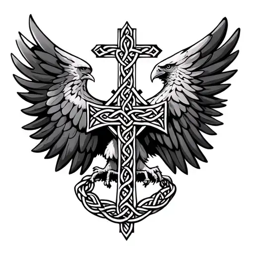 reichsadler Eagle with a Celtic cross tattoo design idea