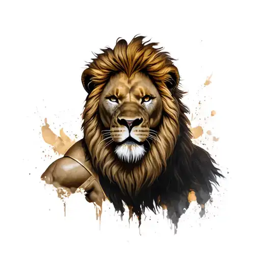 lion with gladiator tattoo design idea