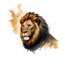 lion with gladiator tattoo design idea