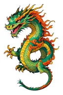 full long body Japanese dragon wrapped around arm sleeve tattoo design idea